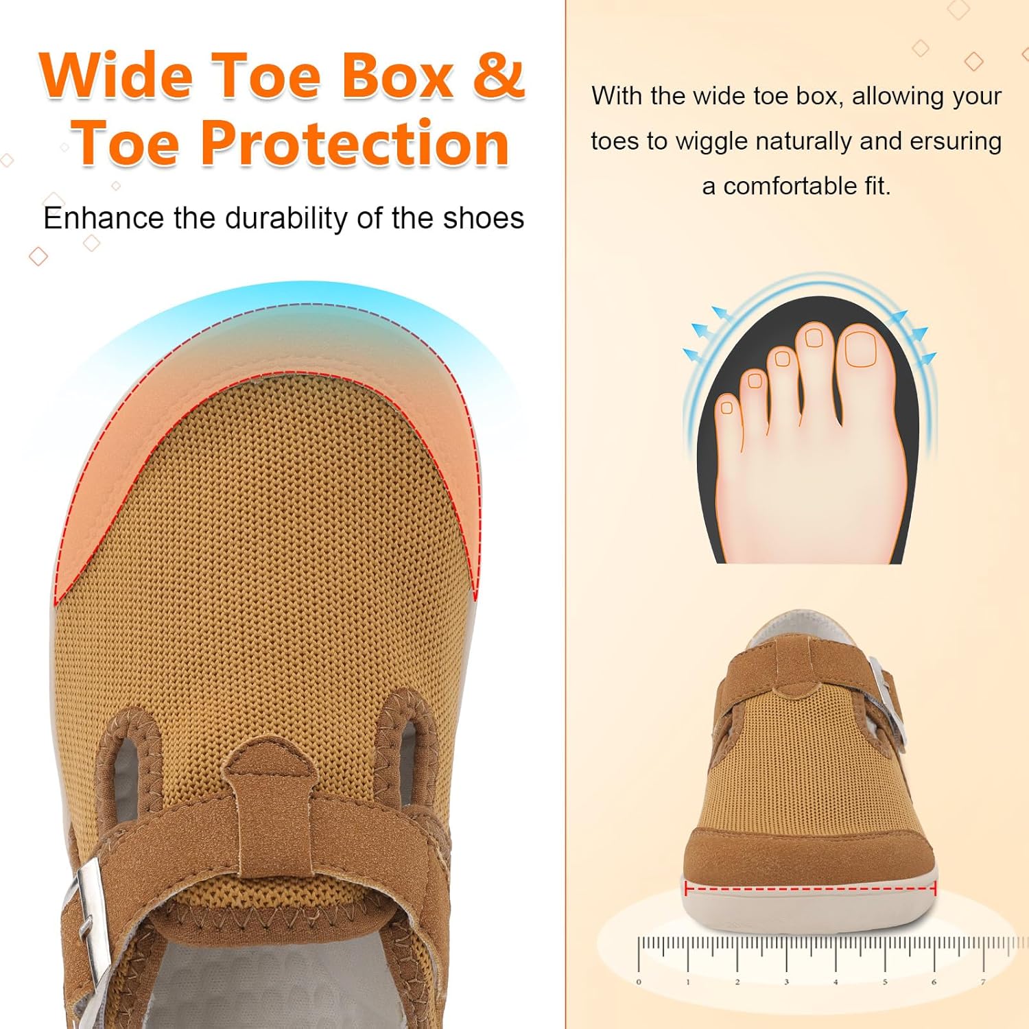 XIHALOOK Women's Minimalist Walking Shoes - Wide Toe Zero Drop Design with Adjustable Strap | Comfortable Slip-On Clogs