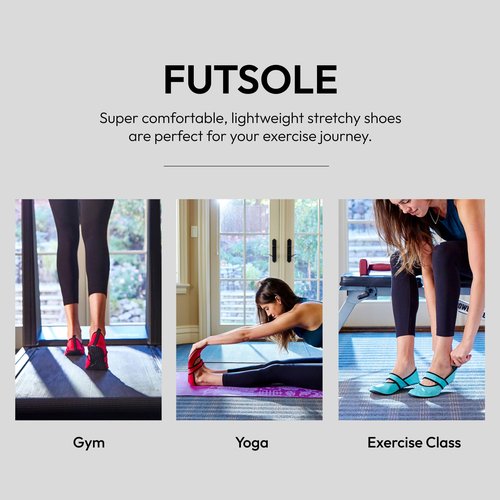 Nufoot Futsole Women's Soft-Sided Shoes for Indoors/Outdoors, Foldable & Flexible Footwear for Sport, Exercise, Yoga or Travel, Dance Shoes, Butterfly Large