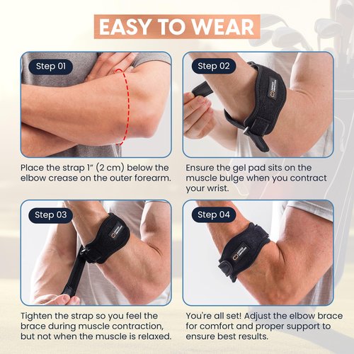 Copper Compression Tennis Elbow Brace – Adjustable Counterforce Support for Tendonitis, Golfers Elbow, Tennis Elbow, Forearm Pain, and Injury Recovery – Copper Infused, Breathable, Comfortable Strap