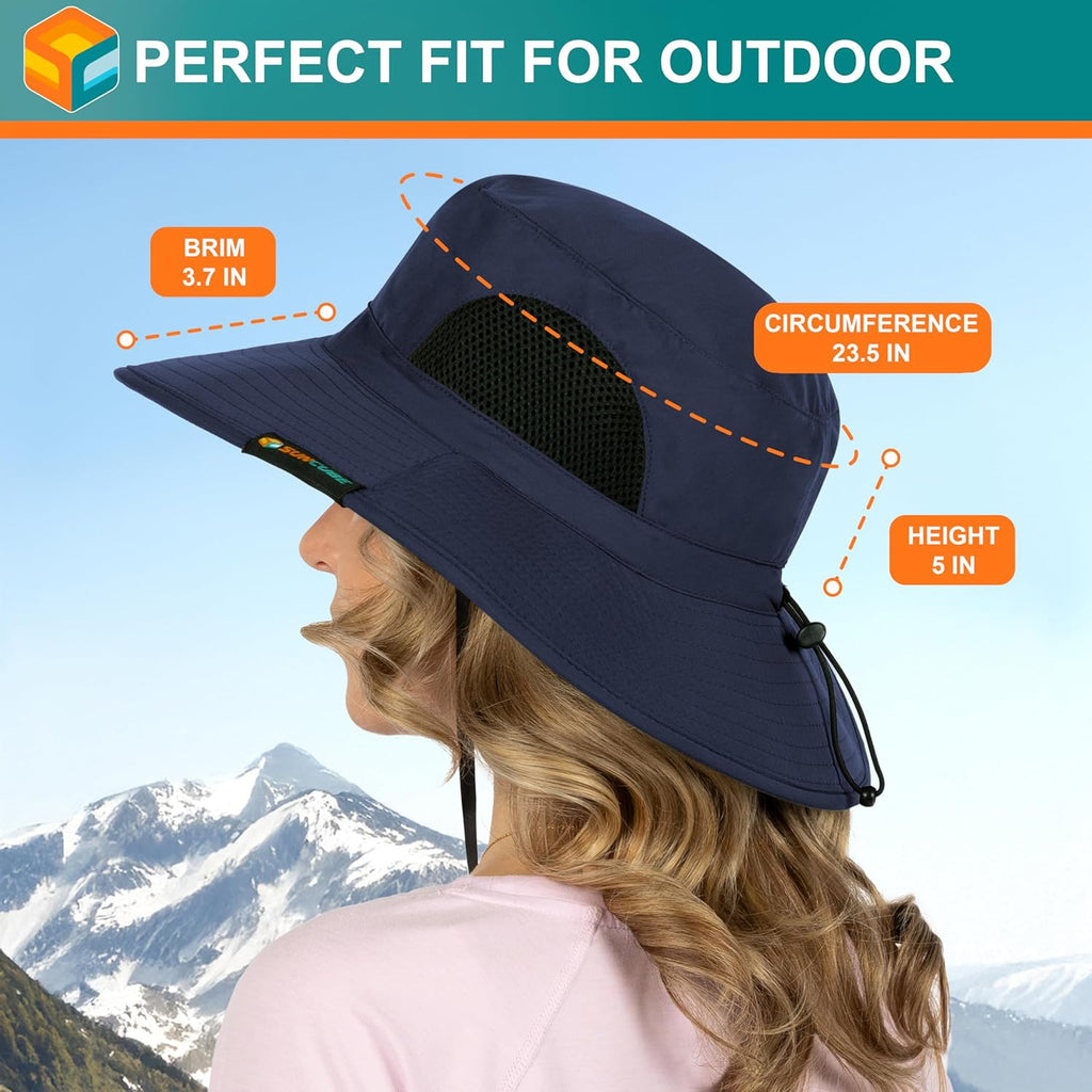 SUN CUBE Wide Brim Sun Hat | UV Protection Fishing & Hiking Hat | UPF 50+ Boonie for Men & Women