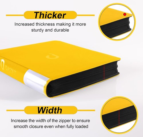 D DACCKIT Comic Binder - Durable Comic Book Album with Sleeves | Holds 24 Regular Comics - Golden Yellow
