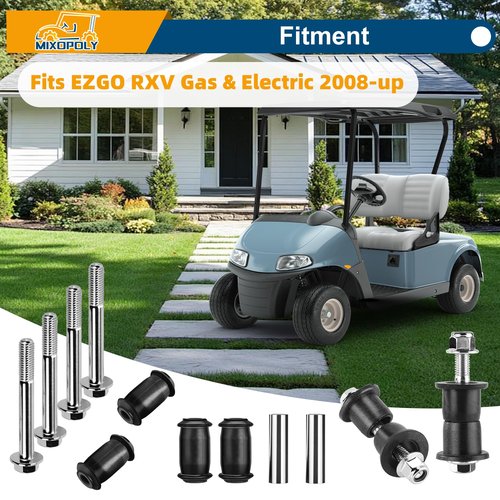 Mixopoly Golf Cart A Arm Bushing Sleeve Kit for EZGO RXV Gas & Electric 2008-up, Replace 608086 601340 602085 601754 602415 600525