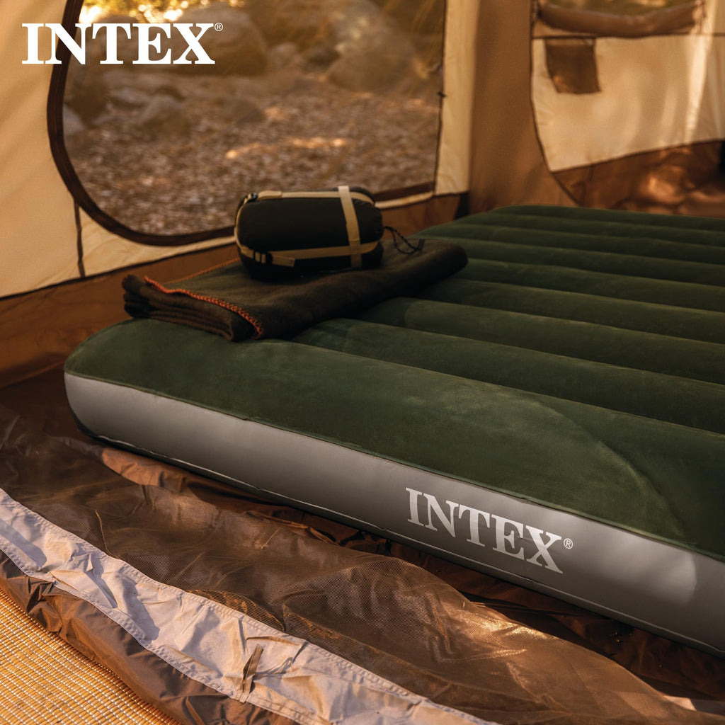 Intex 64109E Dura-Beam Standard Prestige Air Mattress - Fiber-Tech – Queen Size – 10in Bed Height – 600lb Weight Capacity – Pump Sold Separately