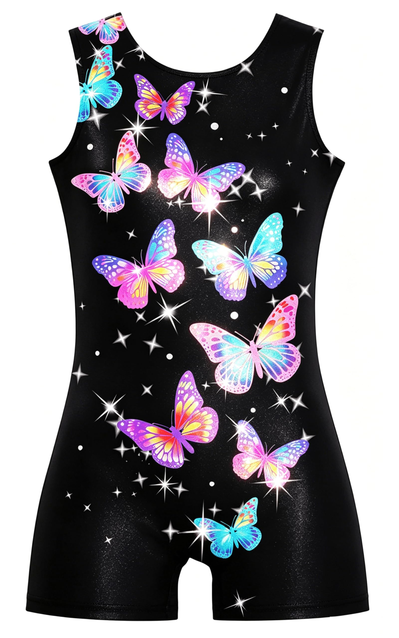 TUONROAD Gymnastics Leotard with Shorts for Girls Biketards with Butterflies 5-6 5/6 Years Old