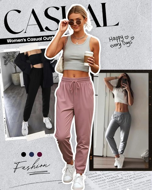 Mgput Women's Joggers - Ultra-Soft, Lightweight Sweatpants with Pockets for Gym & Jogging
