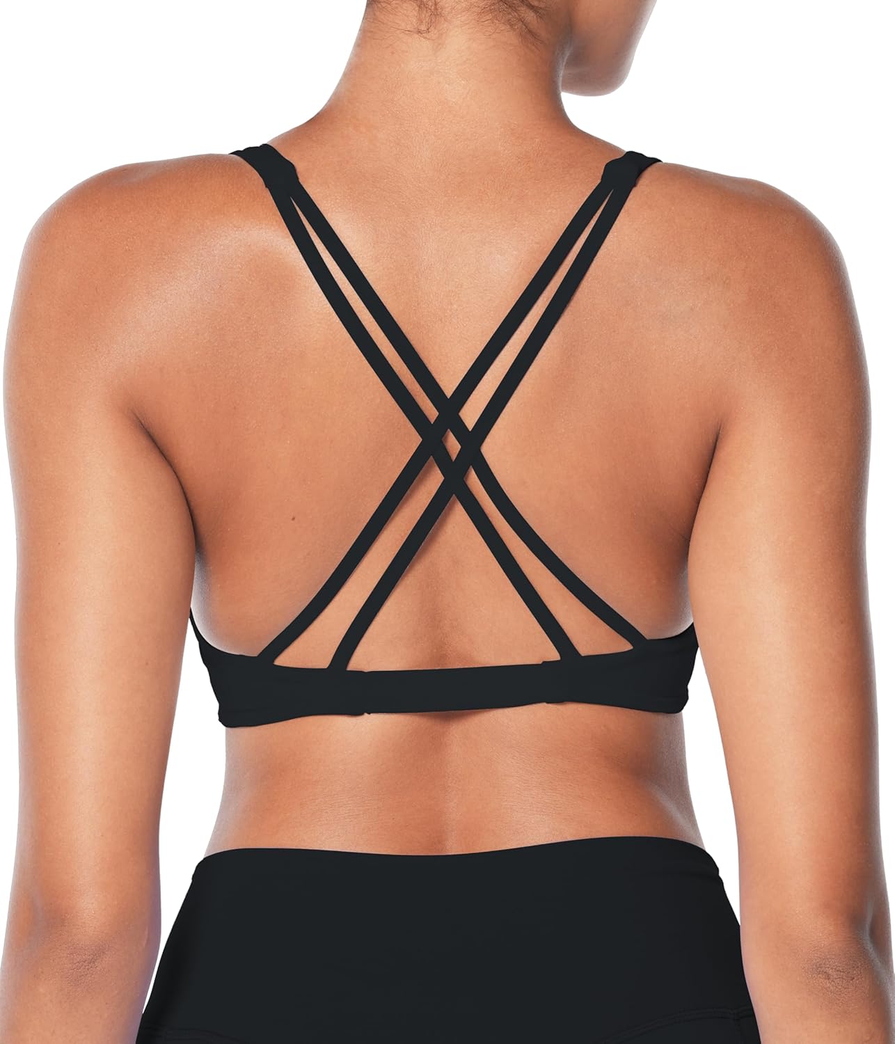 Sunzel Women's V-Neck Twist Sports Bra - Low Impact, Removable Pads, Cross Back Design, Casual Fit