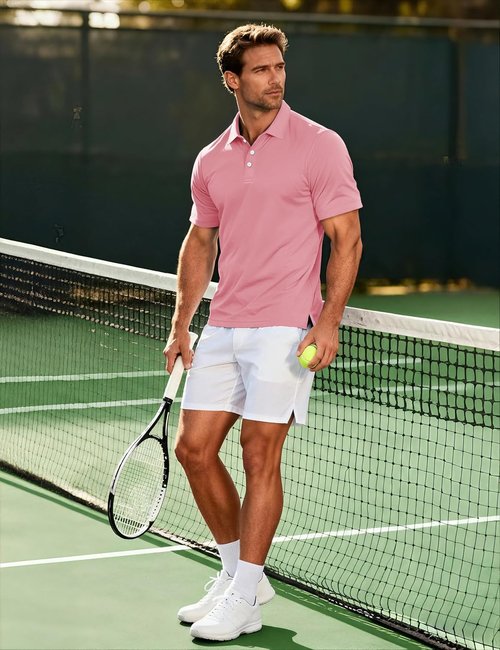 MAGCOMSEN Men's Polo Shirt - Quick Dry Short Sleeve Casual Golf Tee | Pique Jersey Outdoor Performance
