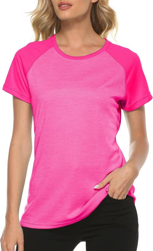 MoFiz Women's UPF 50+ Sun Protection Athletic T-Shirt - Quick Dry Running Tee Top