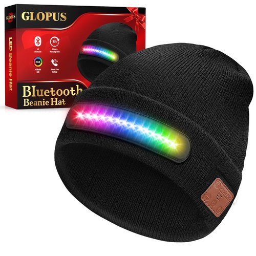 Stocking Stuffers for Adults Men, Bluetooth Beanie Hat with Light, Christmas Stocking Stuffers for Teen Boys, White Elephant Gifts for Adults Him Boyfriend Dad Husband, Gifts for Men Who Want Nothing