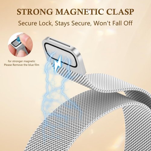 GEAK Floral-Shape Design Bands Compatible with Fitbit Charge 6/Charge 5 Bands for Wmen Men, Adjustable Metal Mesh Milanese Loop Strap Replacement for Fitbit Charge 6/Charge 5 Fitness Trackers