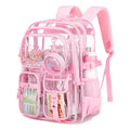 ASKSKY Clear Backpack for Girls School Clear Bookbag Stadium Events Heavy Duty Transparent Back Pack, Pink