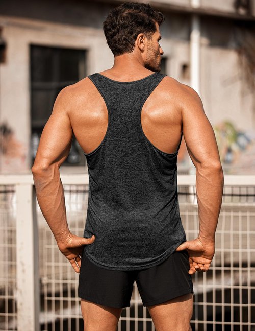 COOFANDY Men's Sleeveless Workout Shirt Dry Fit Muscle Tee Gym Bodybuilding Sleeveless Running Shirt