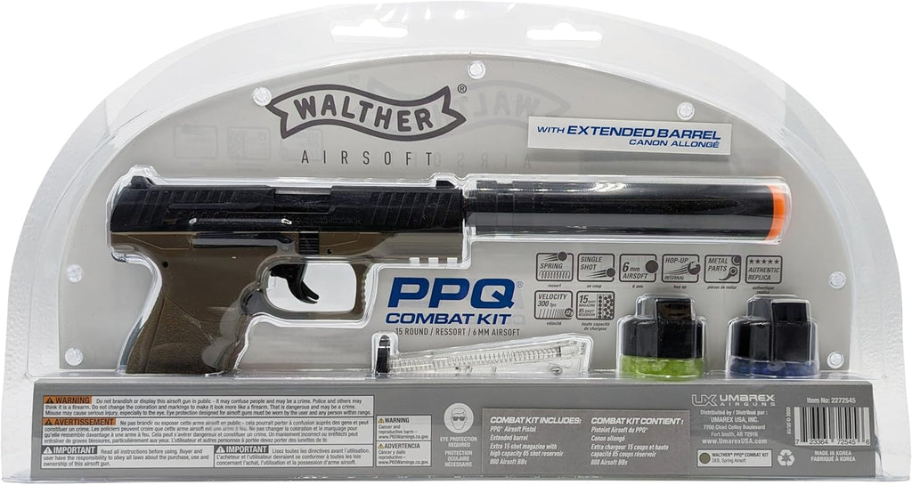 Umarex Walther PPQ Airsoft Gun - Realistic 6mm BB Pistol for Ultimate Shooting Fun