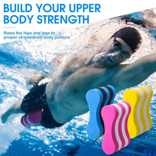 Outus 3 Pieces Swim Pull Buoy 5-Layer Leg Float Eva Pool Buoy Legs Hips Support Swim Gear Soft Swimming Pull Float Pool Training Aid for Kids Adults Beginners