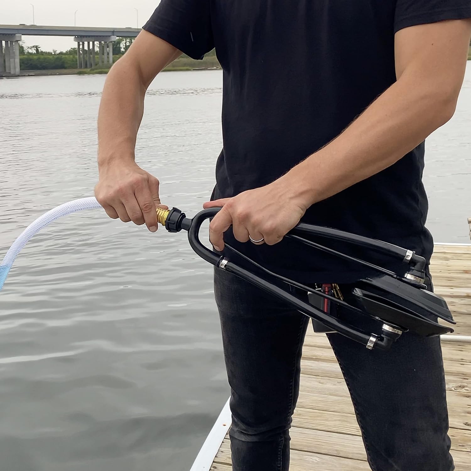 Skiennix Dual Feed Muff Style Boat Motor Flusher - Antifreeze Winterization & Water Flush | 5/8 Inch Connection