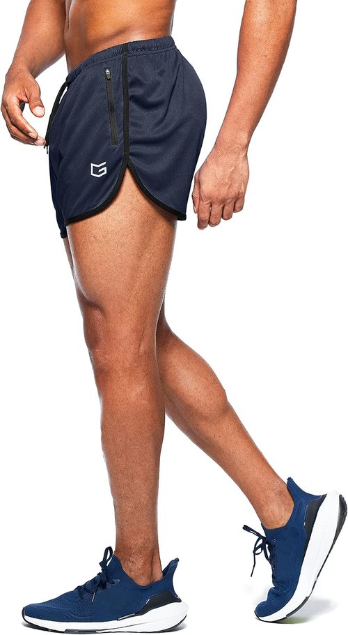 G Gradual Men's Running Shorts - 3 Inch Quick-Dry Athletic Jogging Shorts with Zipper Pockets