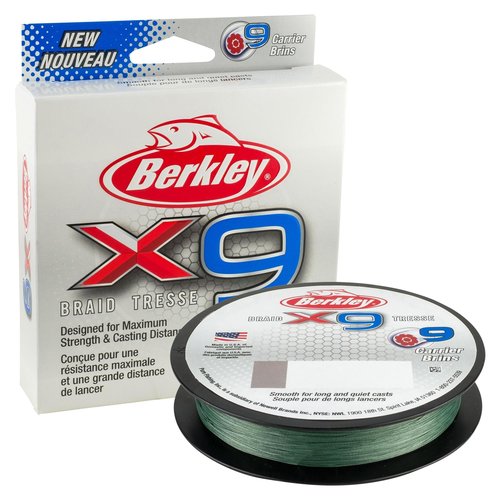 Berkley x9 Braid Superline, Low-Vis Green, 30lb test | 45 lbC | 20.6kg, 328yd | 300m Fishing Line, Suitable for Freshwater and Saltwater Environments