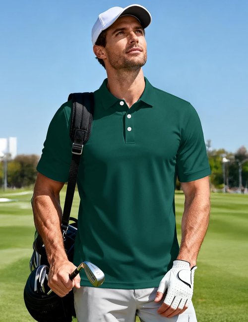 MAGCOMSEN Men's Polo Shirts - Quick Dry Short Sleeve Golf T-Shirts for Casual Work | Pique Jersey Outdoor Performance