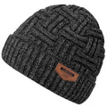 Loritta Winter Hat Warm Knitted Thick Baggy Slouchy Beanie Skull Cap for Men, B-Blended Dark Grey with Weave, 1 Pack