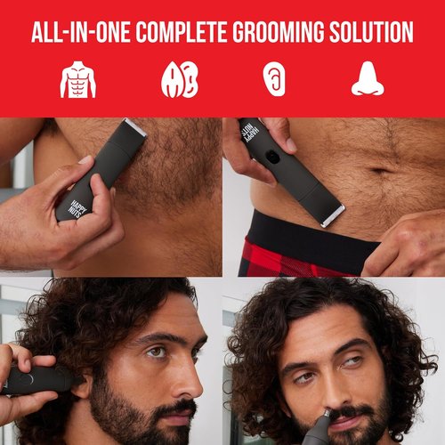 HAPPY NUTS Lumberjack 2.0 Men's Electric Body & Groin Hair Trimmer - Waterproof & Rechargeable Grooming Kit | Quiet Motor & Foil Shaver (Graphite)