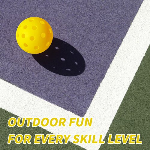 MBFISH Pickleball Pickle Ball 4 Pack Balls 40 Holes for Outdoor Meet Specifications High Bounce Yellow