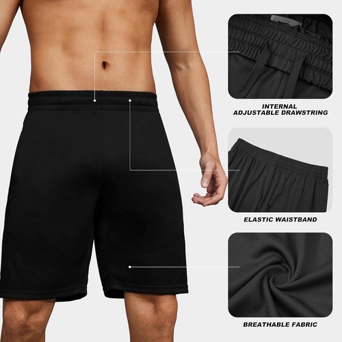 BVNSOZ Men's Athletic Shorts - Quick Dry Workout Shorts with Pockets & Elastic Waistband