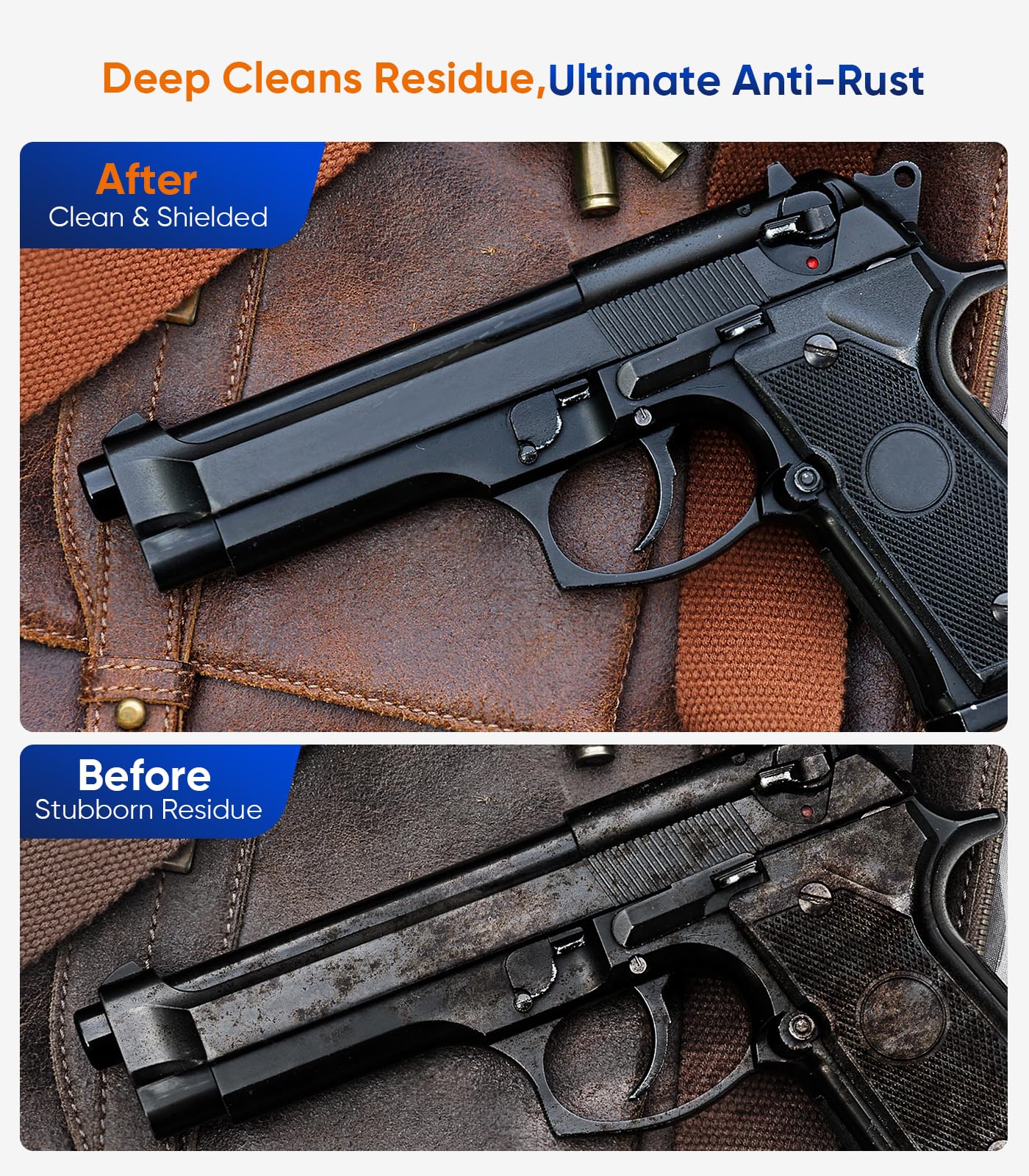 NIMOSY CLP Gun Cleaning Oil Kit-Includes 3.4oz Gun Oil 2oz Needle Lubricant, Gun Brushes Reusable Cloth Swabs and Patches,Gun Accessories Cleaner for Rifle Pistol Firearm Maintenance Gifts for Men