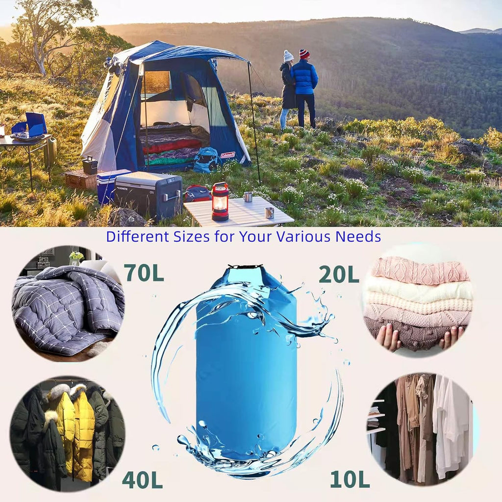 CMCOOPLX Waterproof Dry Bags - Lightweight Canoe Storage for Kayaking, Rafting & Camping | 10L/20L/40L/70L