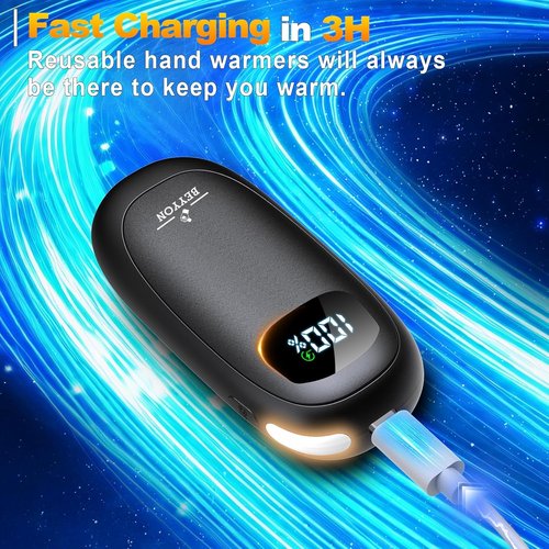 **Skiennix Rechargeable Hand Warmers - Max 16 Hours of Heat Up to 127℉ | LED Display & Dual-Side Heating**