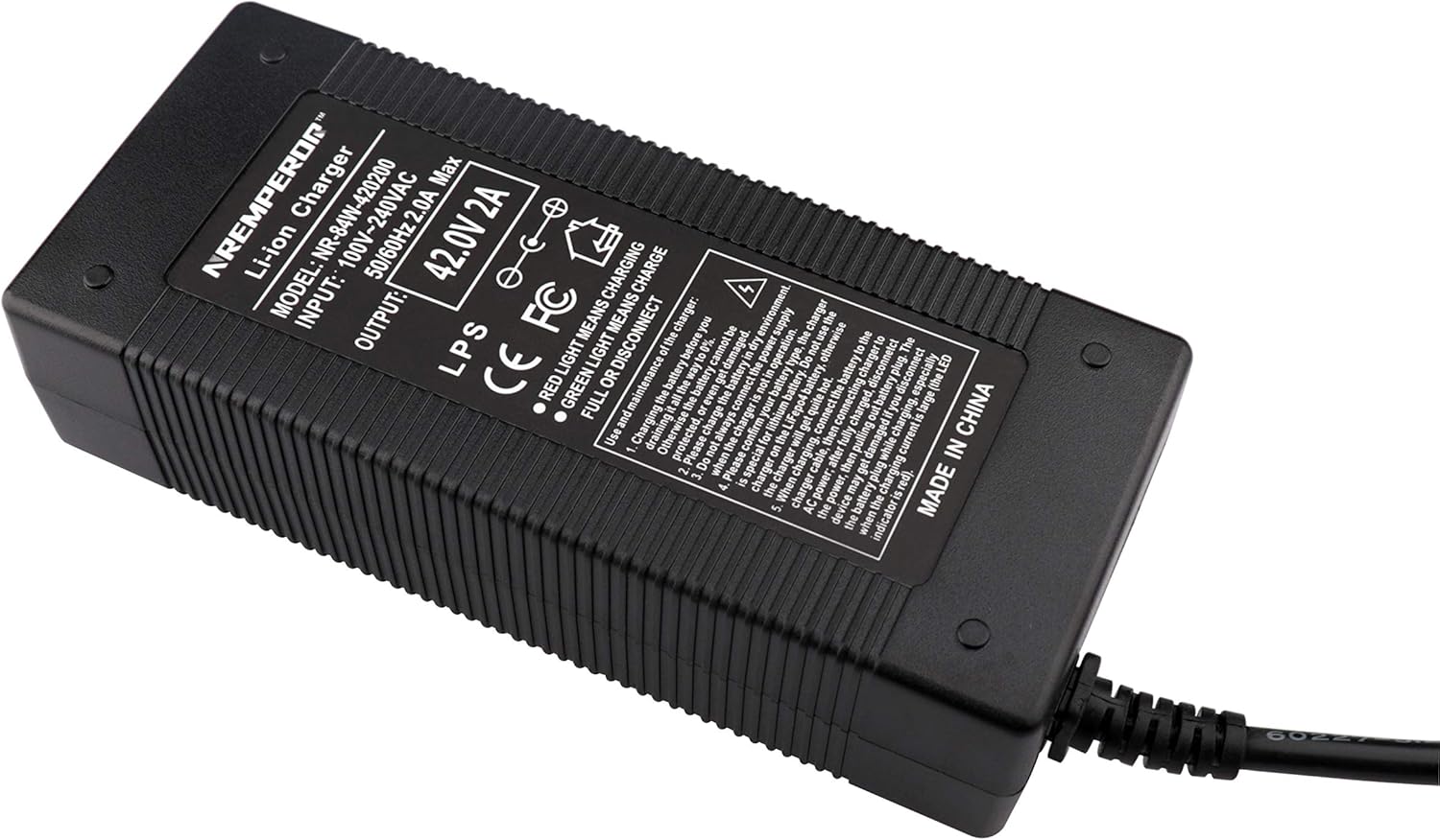 42V 2A Fast Charger for 36V Li-ion Batteries - Compatible with Razor, Jetson, Gotrax | 1 Prong DC-Round Port