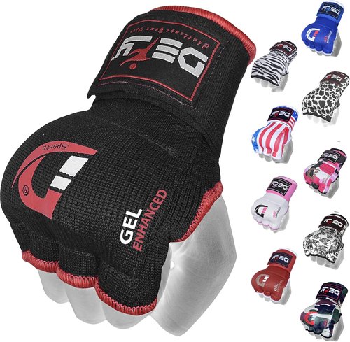 DEFY Padded Inner Gloves - Gel Padded Knuckle Protection for Boxing & MMA - 75cm Long Strap Pair