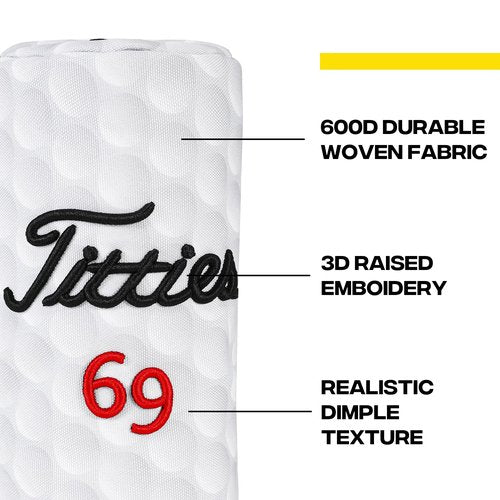 Funny Golf Head Covers - Barrel Style Driver Headcover, Fairway Wood 3 Wood and Hybrid, Putter Covers for Blade and Mallet with 3D Raised Embroidery - Unique Golf Gift & Accessories (Driver)