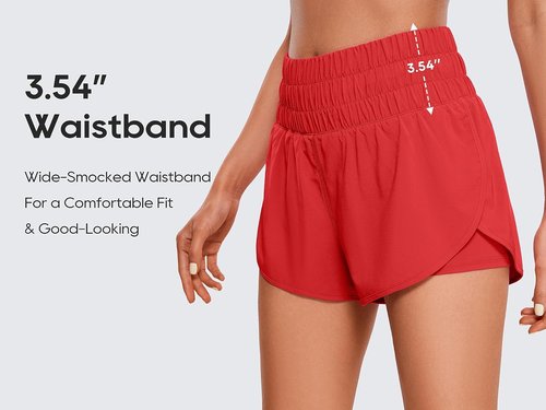 CRZ YOGA 2 in 1 Women's Running Shorts - High Waisted Athletic Gym Shorts with Pocket | 3" Length