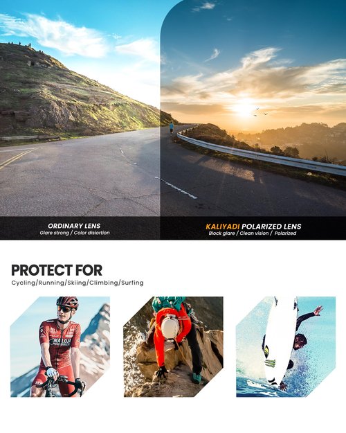 KALIYADI Mens-Sunglasses Polarized Sunglasses Men: Sports Men's Sun Glasses with UV400 Protection for Driving Cycling Fishing