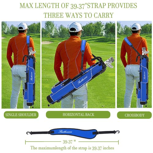 Golf Stand Bag, Lightweight Golf Easy Carry Bag with Padded Strap，Durable Pitch n Putt Golf Bag, Practice Ranger Sunday Golf Bag for Men&Women