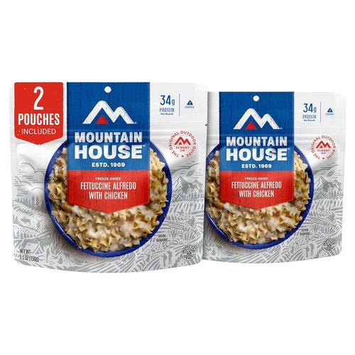 Mountain House Fettuccine Alfredo with Chicken - Freeze-Dried Camping Meal | 2 Servings, 30-Year Shelf Life, 2-Pack
