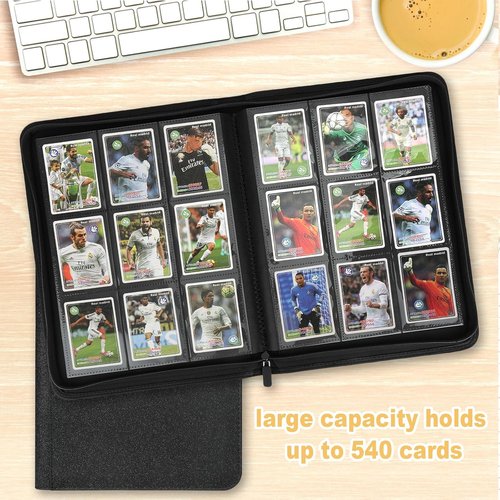 GERMUN Trading Card Binder - Premium 9 Pocket Album for 540 Cards | Double-Sided MTG & TCG Storage (Black)