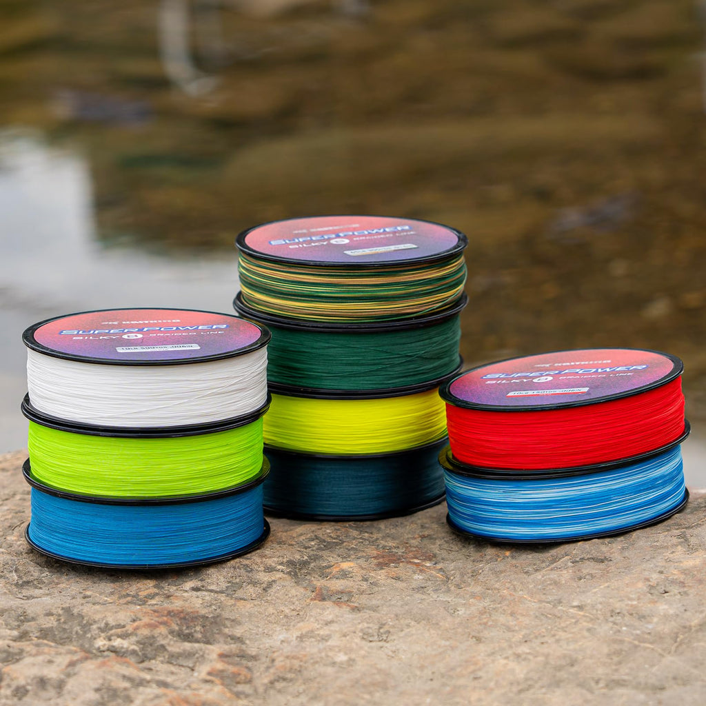 KastKing Superpower Silky8 Braided Fishing Line, Moss Green, 8 Strands, 20 LB, 500 Yds