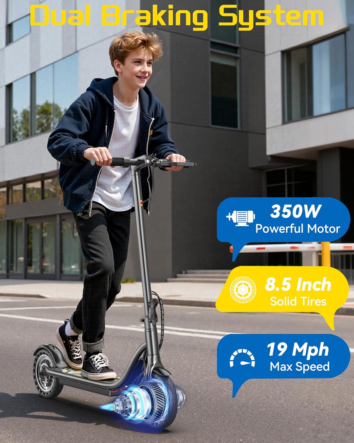 Sigravy Electric Scooter for Adults - Foldable Commuter E-Scooter with 500W Motor, 19 MPH, 21 Miles Range, Dual Suspension