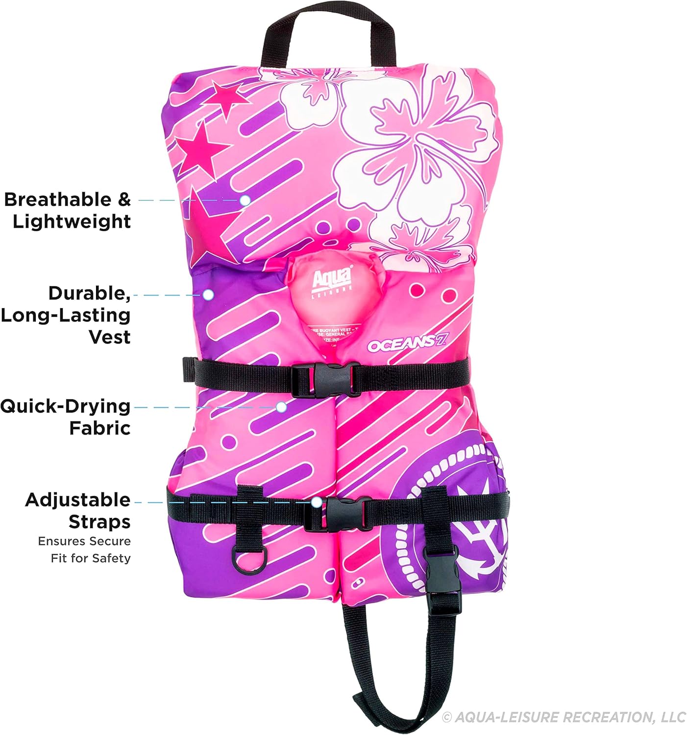 Oceans 7 Life Jacket - US Coast Guard Approved Personal Flotation Device for Infants & Kids
