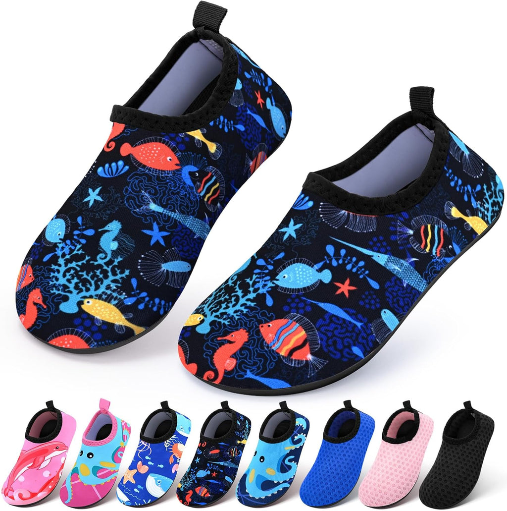 Skiennix Kids Swim Water Shoes - Non-Slip Quick Dry Aqua Socks for Beach & Outdoor Fun