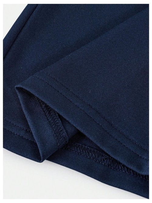 RoseSeek Girl's Fold Over Pants Color Block Low Rise Sweatpants Casual Yoga Pants Deep Blue 11Y
