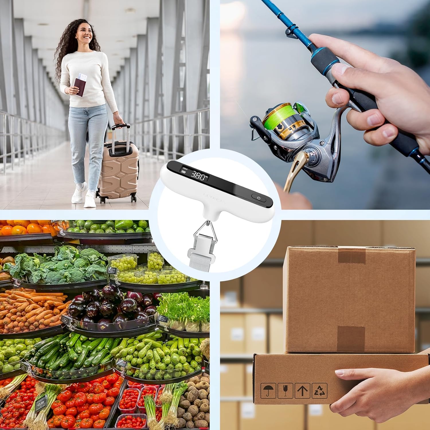 Ultrean Luggage Scale - 110lb Digital Suitcase Weight Scale for Travel | Portable Handheld Design