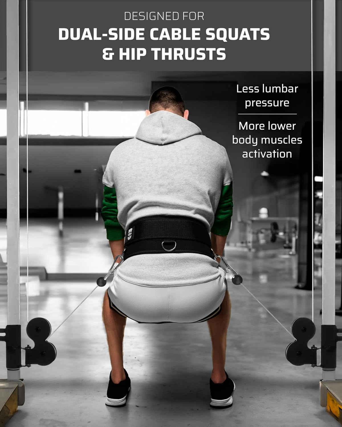 TheFitGuy Multi-Attachment Belt - Enhance Cable Machine Workouts | 5 Attachment Points, 2 Straps (40” & 27”)