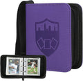 GERMUN Mini Card Binder - 80 Pocket Trading Card Collection Album with 40 Double-Sided Sleeves | Purple