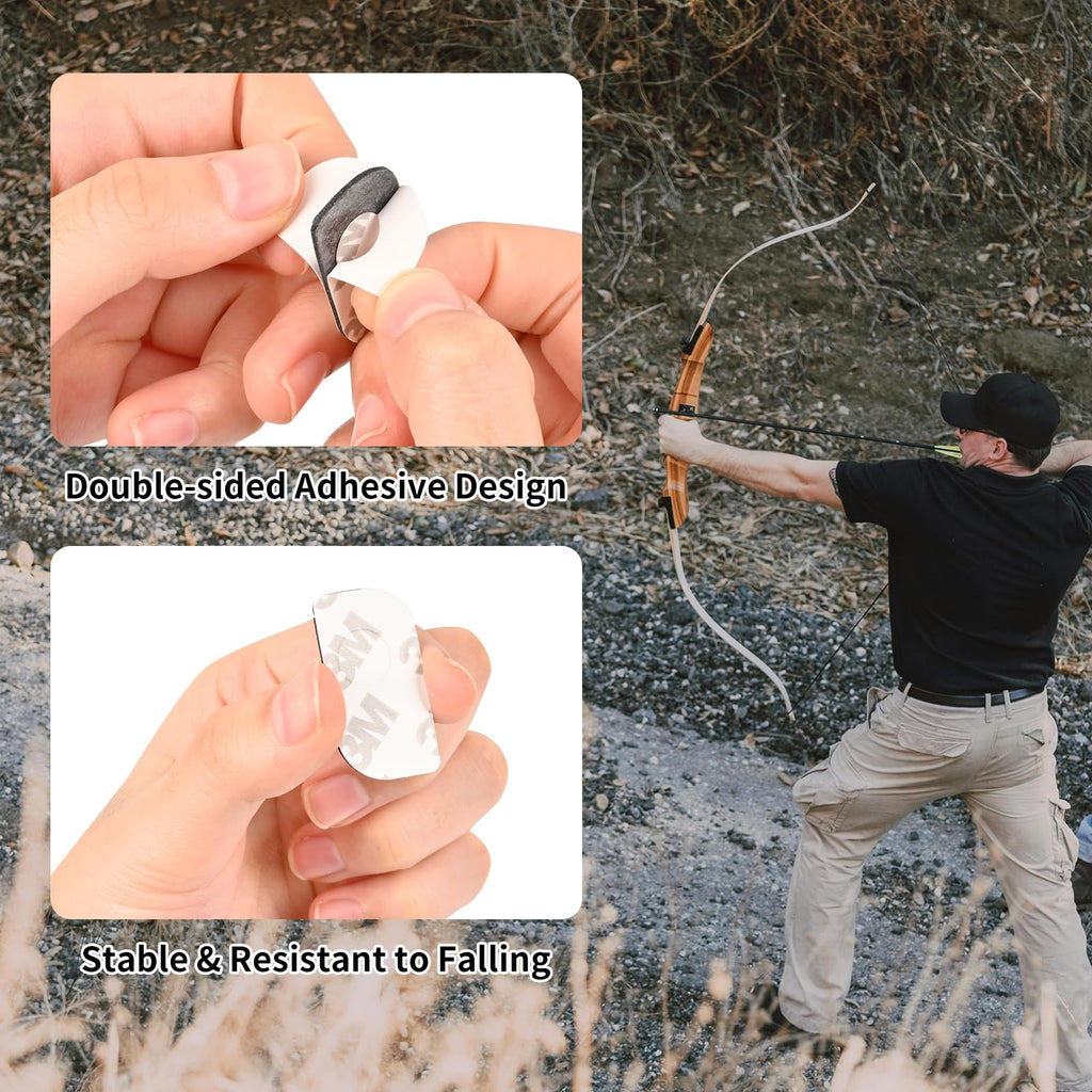 SOPOGER Arrow Rest for Recurve Bow - 4 Pcs Magnetic Metal Recurve Arrow Rest with Adhesive Back Hunting Shooting Targeting Recurve Bow Accessories (Right)