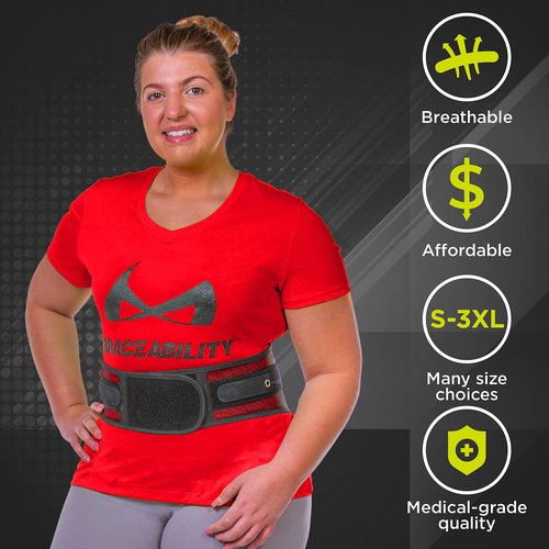BraceAbility Spine Sport Back Brace - Athletic Men's and Women's Workout Lumbar Corset for Exercising, Running, Golfing, Driving, Fishing, Active Nurses and Police Work (Medium)