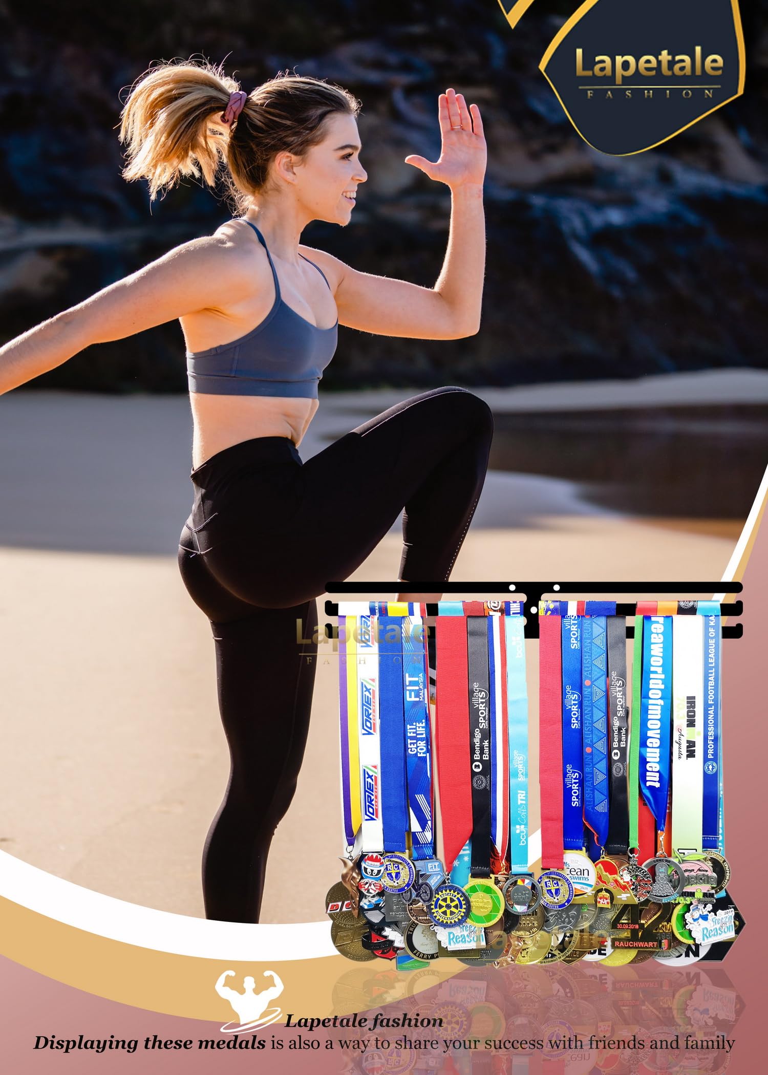 Race Medal Holder Wall Hanger,Marathon Medal Display and Runner Medal Hanger Display,Running Medal Display, Running Medal Hanger Display,Medal Holder for Wall, Metal Display Stands Gifts