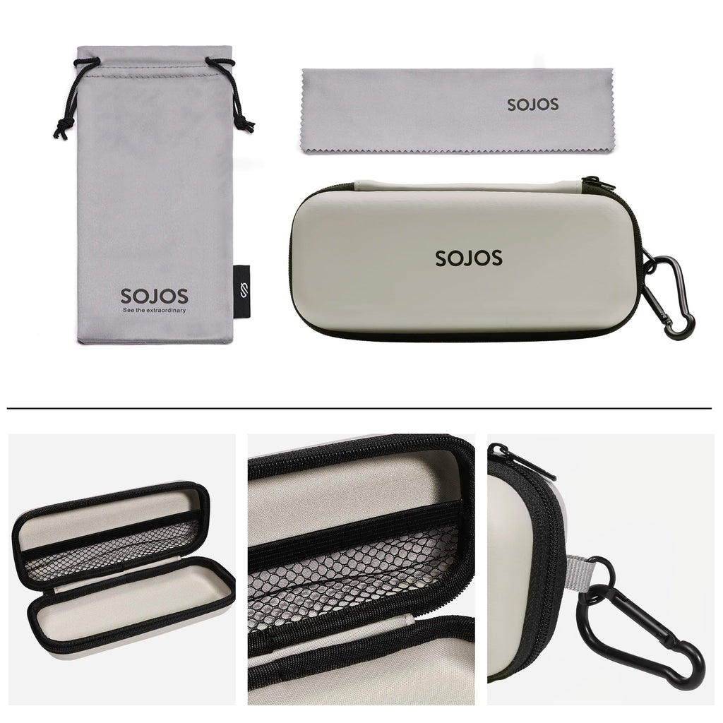 SOJOS Polarized Sunglasses for Driving, Outdoor Sports - Square UV Protection Shades Men Women, Matte Black/Grey