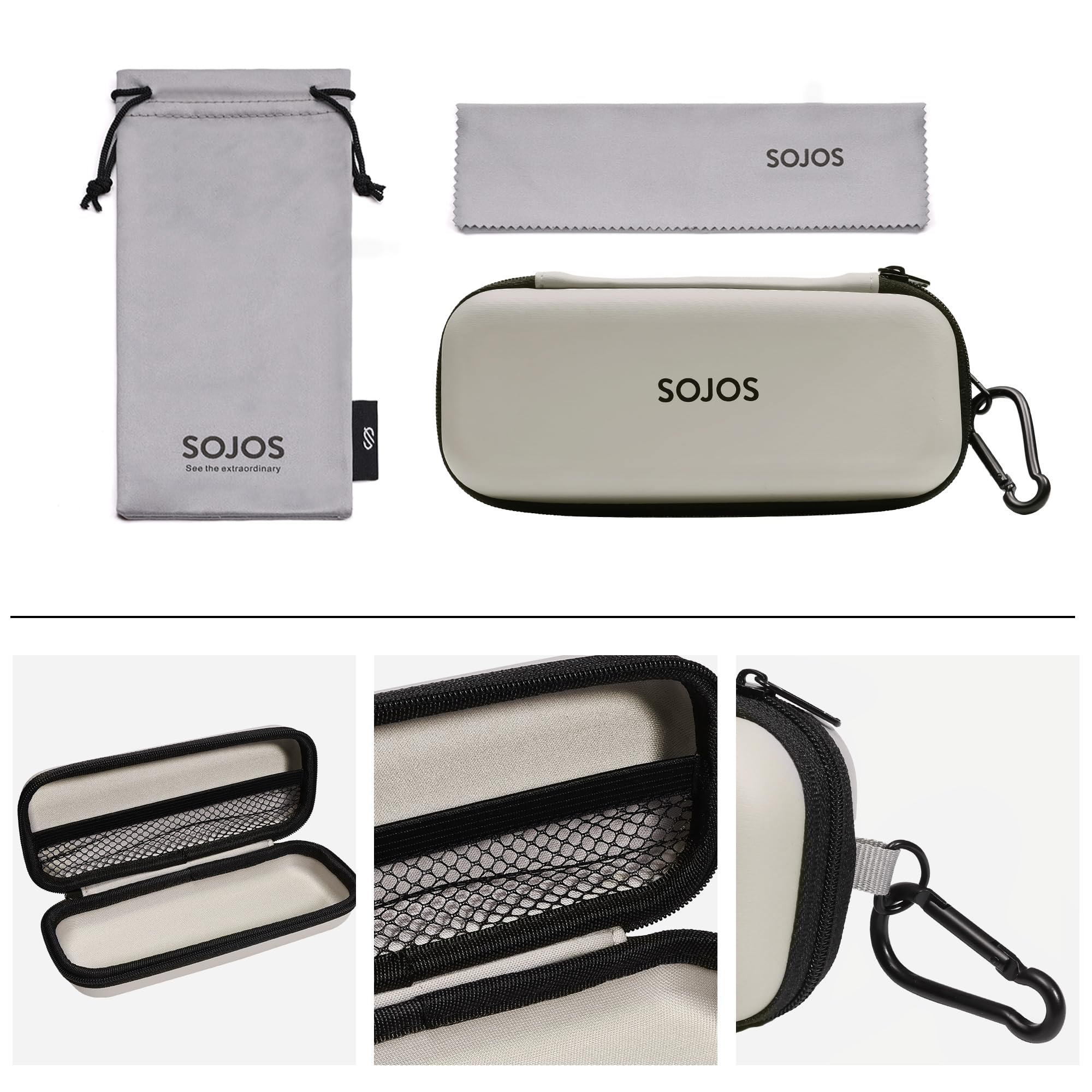 SOJOS Polarized Sunglasses for Driving, Outdoor Sports - Square UV Protection Shades Men Women, Matte Black/Grey